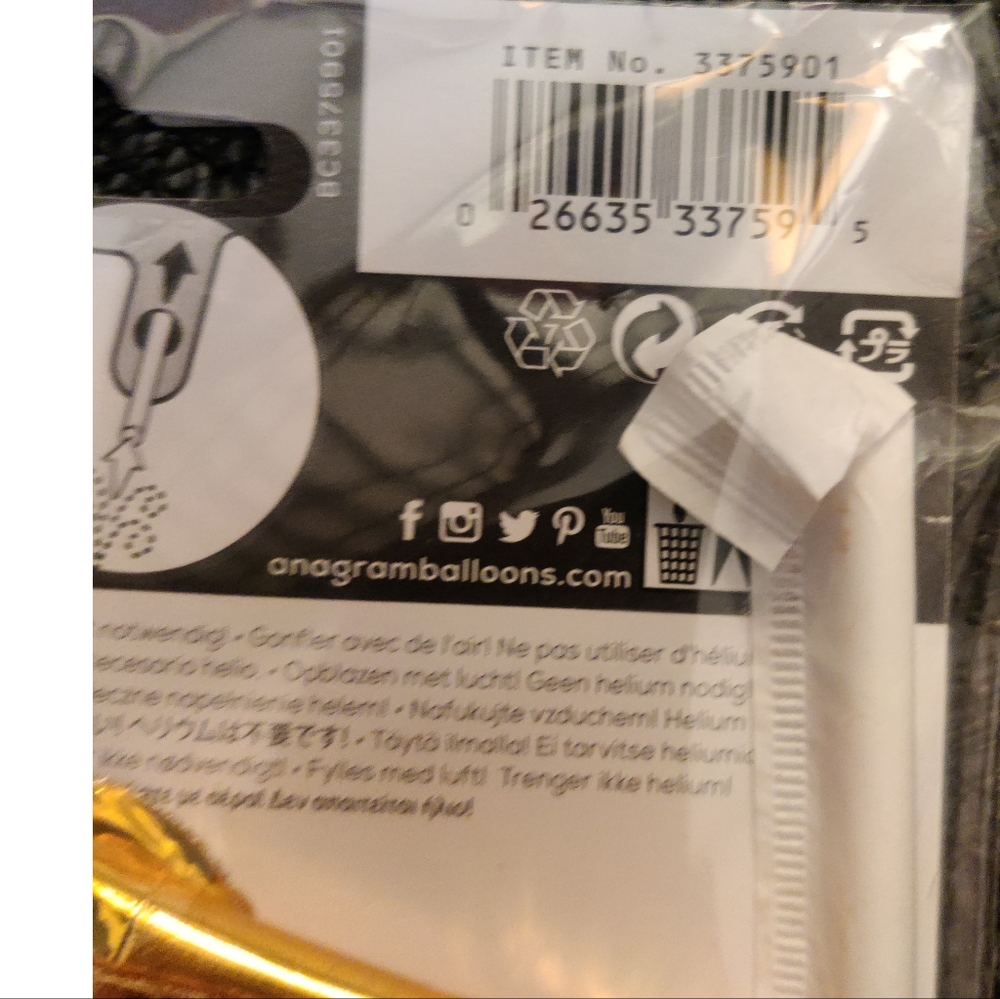 Gold Happy B-Day Airfilled balloons 3 packages - Picture 6 of 6